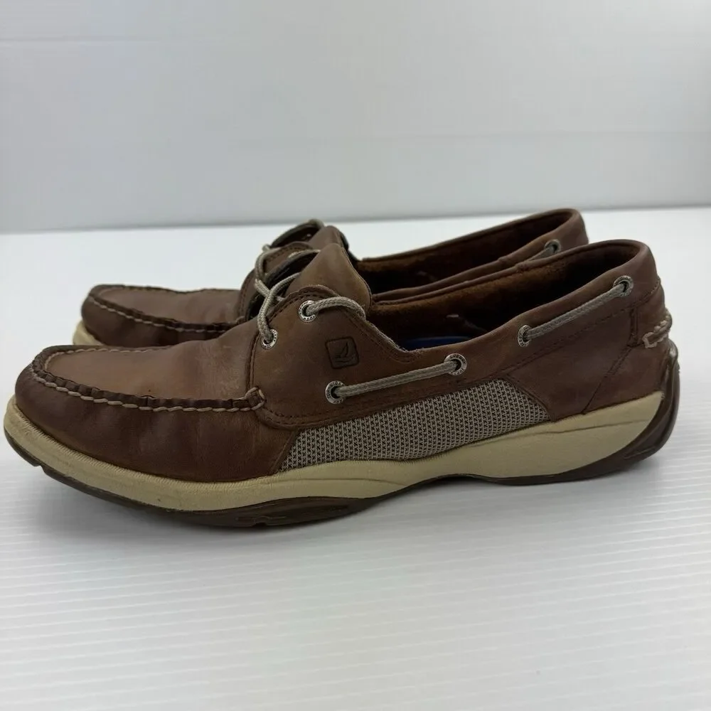 Sperry Top-Sider Men’s Leather Boat Shoes Brown Size 13 M Moc Toe Lace Up